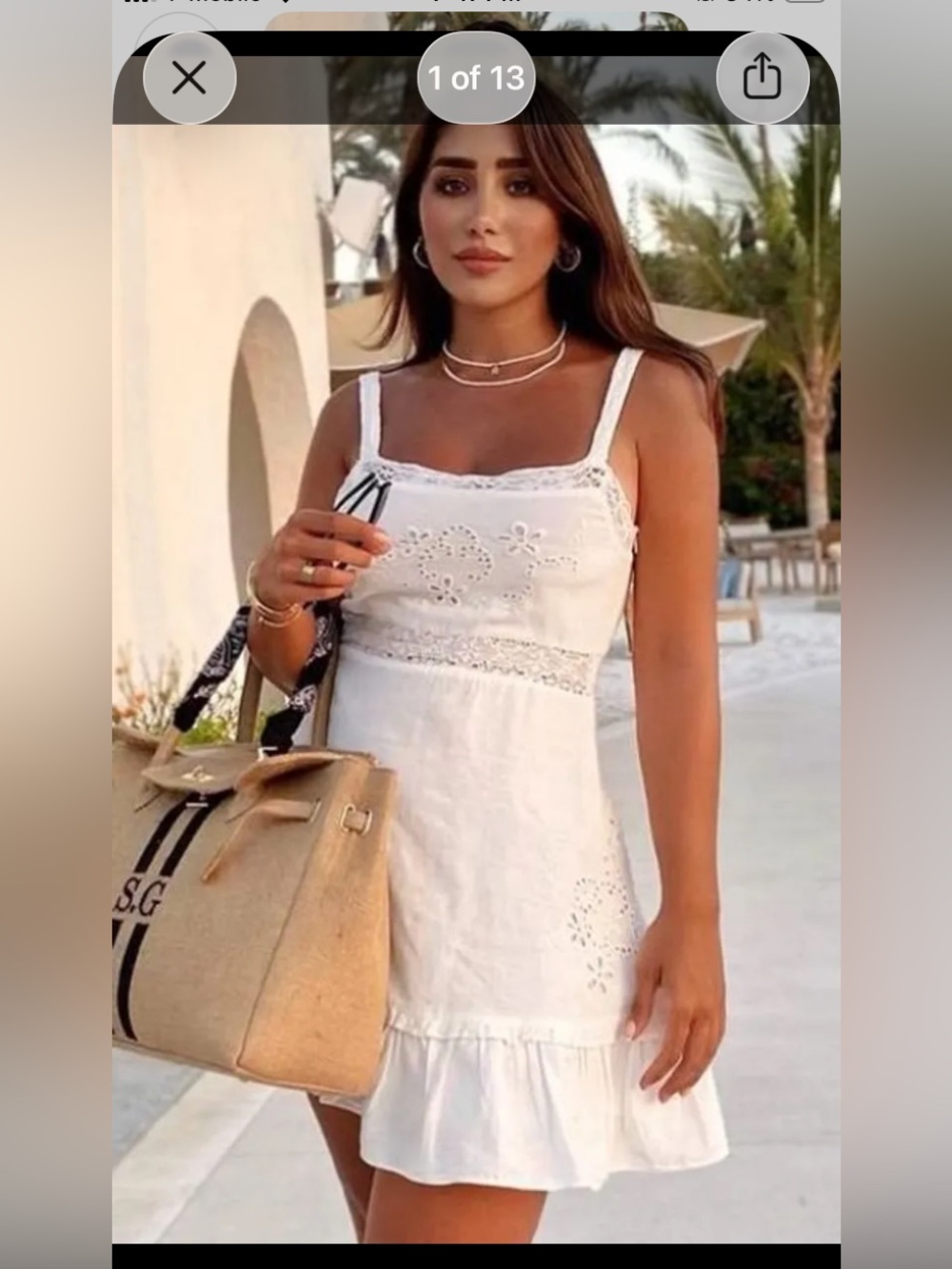 Zara Women Sz S Embroidered Dress 0881/130 White Blogger Favorite